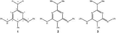 The 1,2-dihydro-1,3,5-triazine derivatives 1–3 studied in this work.