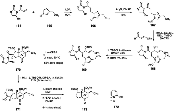 Synthesis of the tricyclic intermediate 173 by Shair and co-workers.