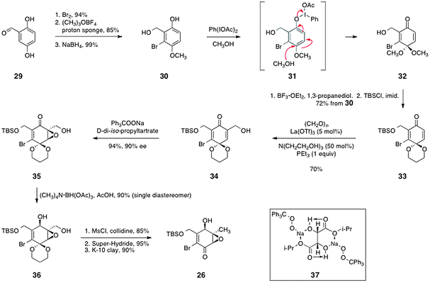Porco's synthesis of the enone 26.