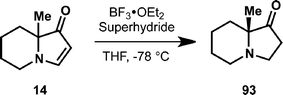 Conjugate reduction of the vinylogous amide.