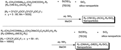 Preparation of fluoroalkyl end-capped cooligomer-coated silicananoparticles possessing an anti-HIV-1 activity.