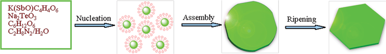 Schematic illustration of the proposed formation mechanism of the Sb2Te3 nanoplates.