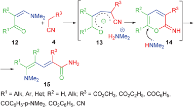 Transformation of enolates 13 without cyclic fragment.