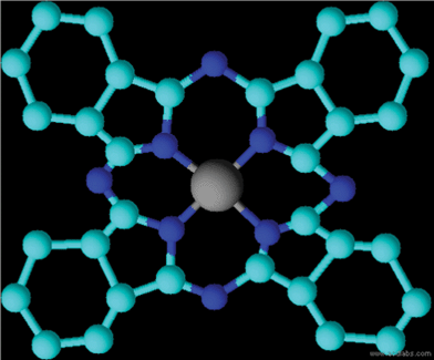 Molecular structure of copper phthalocyanine (CuPc).