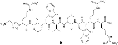 Structure of d-Arg1-triazole-ε2- d-Bac8c(Leu2,5).