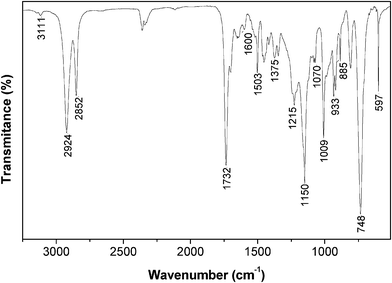 FTIR-ATR spectrum of monomer AA.