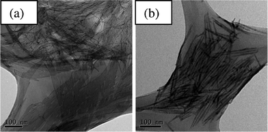 TEM images of (a) CdS and (b) CdSe nanowires synthesized for this study.