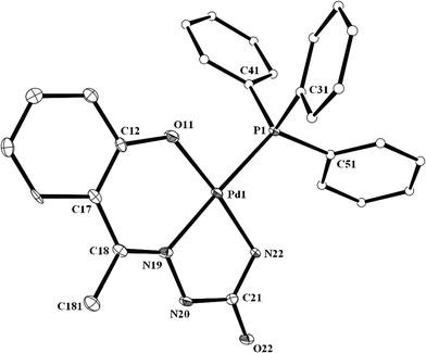 A view of the 1b complex. (One of the two independent molecules is shown)