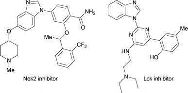 Some examples of pharmaceutically active N-aryl benzimidazoles.