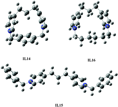 Optimized structures of IL14–IL16 using B3LYP/6-31G.