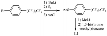Synthesis of a pincer ligand containing a fluorous alkyl chain.