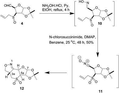 3-S-Allyl carbohydrate nitrile oxide cycloaddition.