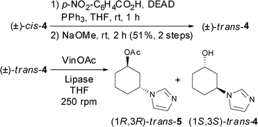 Synthesis and lipase-catalysed KR of (±)-trans-alcohol 4.
