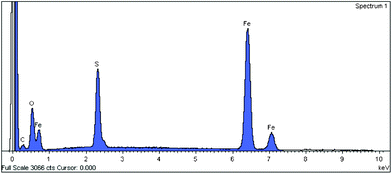 EDS spectrum of Fe3O4–Cys 2.