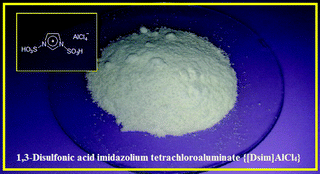 The structure and color of 1,3-disulfonic acid imidazolium tetrachloroaluminate {[Dsim]AlCl4}.