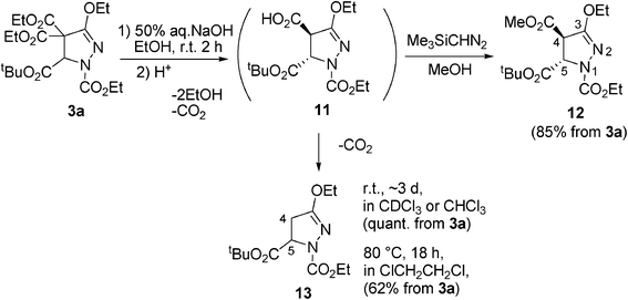 Transformation of pyrazoline 3a.