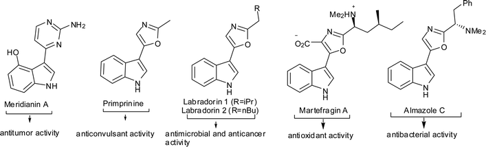 Representative biologically active molecules that possess a 3-substituted indole moiety.