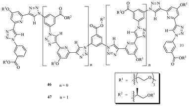 Triazole-based foldamers 46 and 47.