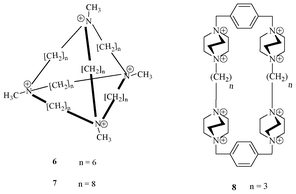 Quaternary ammonium receptors 6 and 7 that bind I− electrostatically. Quaternary ammonium receptor 8 for ATP.