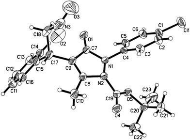 ORTEP diagram showing of compound 6j.