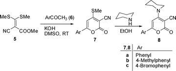 Synthesis of the 2H-pyran-2-ones, precursors for the synthesis of phenanthrenes 10 and spiranes 11.