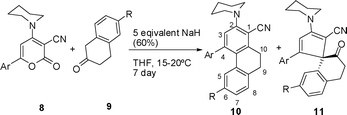Synthesis of phenanthrenes 10 and spiranes 11 (Table 1).