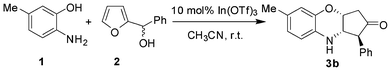 Reaction of 5-methyl-2-aminophenol with furan-2-yl(phenyl)methanol.