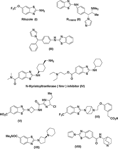 2-Aminobenzothiazoles containing bioactive molecules.