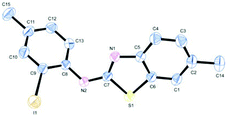 ORTEP illustration of product 2l′ (for clarity H atoms are omitted).