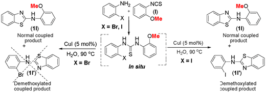 Demethoxylation of 2-methoxyarylthiourea.