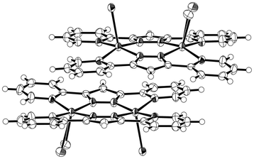 An ORTEP drawing of the supramolecular dimer of 1 (30% probability thermal ellipsoids). O(1) and Br(1) atoms are disordered and occupy the same site.