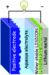 Schematic representation of the aqueous hybrid EC using multi-layered Li electrode.