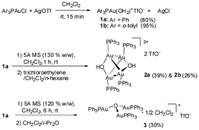Preparation of the gold(i) oxo complexes 1–3.