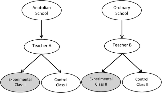 The pattern of the intervention and the comparison for each school.