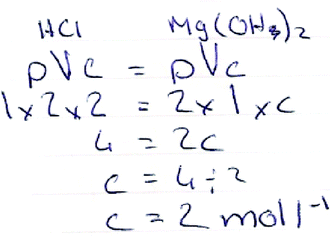 Student's correct solution to Chem 8.
