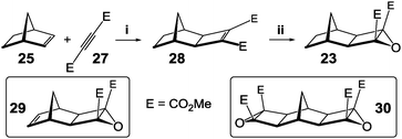 Two step protocol for the synthesis of cyclobutane epoxides. Reagents and conditions: (i) RuH2(CO)(PPh3)3, THF, 80 °C (ii) TBHP, KOtBu, THF, 0 °C.