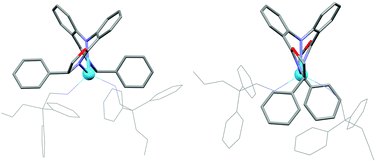 Calculated exo (left) and endo (right) isomers of La-2b.