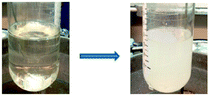 PS-b-PE solution in toluene after polyhomologation at 80 °C and 25 °C.