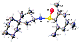 X-ray crystal structure14 of 8b. Structure shown is one of three independent molecules of compound 8b in the asymmetric unit.