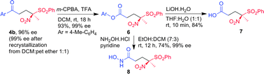 Enantioselective synthesis of hydroxamic acid.