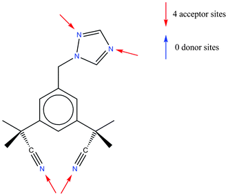 Chemical diagram of anastrozole.