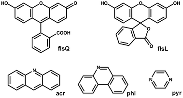 Molecular structures of flsQ, flsL, acr, phe and pyr.