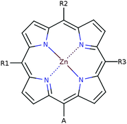 Labeling of positions in the zinc porphyrin backbone structure.