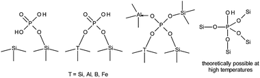 Possible P-coordination on zeolites not including non-covalently bonded forms.