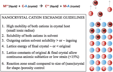 Guidelines for achieving exchange, and schematic of reaction.