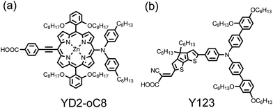Molecular structures of (a) YD2-oC824 and (b) Y123.34,91