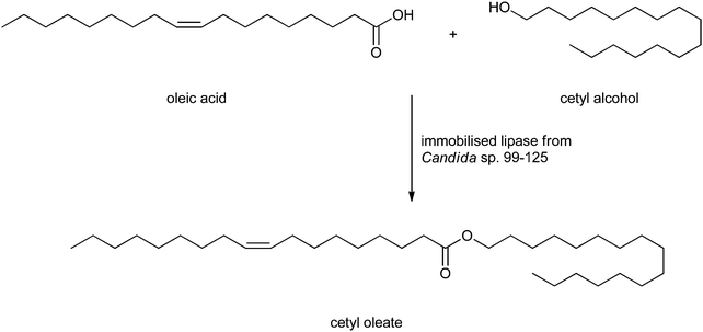 Formation of a wax ester by Deng et al.173