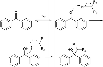 Mechanism of PIC by BP exemplified by its reaction with a methylene group.