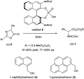 DKR of azlactones via Brønsted acid catalysis.