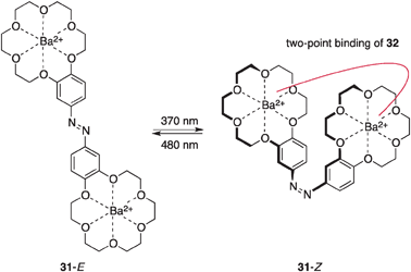 The structure of bis-crown ether-based photoswitchable catalyst 31.